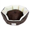 Mocha Beige Round Oval Pet Bed for Small Dogs or Cats