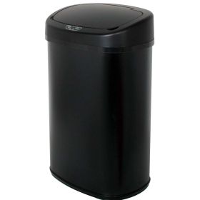 Black 13-Gallon Kitchen Trash Can with Touch Free Motion Sensor Lid