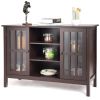 Brown Wood 43-inch TV Stand Storage Cabinet Console Table