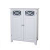 White 2-Door Bathroom Floor Cabinet with Adjustable Storage Shelf