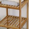 Solid Wood 4-Tier Bathroom Storage Shelving Unit