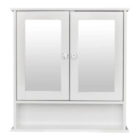 2-Door Wall Mounted Bathroom Medicine Cabinet with Mirror in White