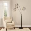 Modern Mid-Century Bohemian 82-inch Arch Floor Lamp with 3 Barrel Lights