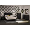 Modern 5-Drawer Bedroom Chest in Black Wood Finish