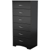 Black 6-Drawer Lingerie Chest for Contemporary Bedroom