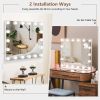 21 x 26 in Bathroom Mirror w/ Dimmable Lights + Removable 3X Magnifying Mirror