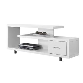 White Modern TV Stand - Fits up to 60-inch Flat Screen TV