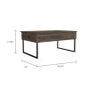 Nora Lift Top Coffee Table; Two Legs -Dark Walnut