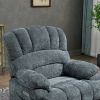 23" Seat Width and High Back Large Size Blue Chenille Power Lift Recliner Chair with 8-Point Vibration Massage and Lumbar Heating