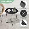 Outdoor Patio Metal Patio End Table with Handle