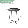 Outdoor Patio Metal Patio End Table with Handle