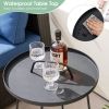 Outdoor Patio Metal Patio End Table with Handle