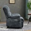 23" Seat Width and High Back Large Size Blue Chenille Power Lift Recliner Chair with 8-Point Vibration Massage and Lumbar Heating