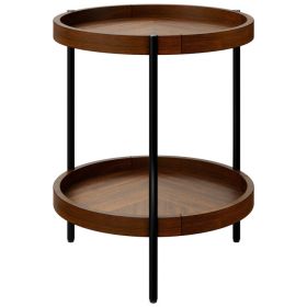 2-Tier Retro End Table with Bottom Shelf