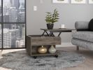 Peterson 1-Drawer 1-Shelf Lift Top Coffee Table Dark Brown