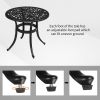 Phoenix Cast Aluminum Round Table, Patio End Table Side Table, Cast Aluminum Cocktail Table, Outdoor Bar Table, Black