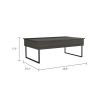 Kaskade Lift Top Coffee Table; Two Legs; Two Shelves -Espresso / Black