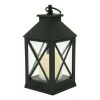 9" LED Battery Operated Black Lantern with Flameless Candle