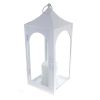 Shop4Omni 15 Inch Decorative Lantern Centerpiece with Flickering LED Candle / White