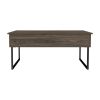 Nora Lift Top Coffee Table; Two Legs -Dark Walnut