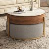 Modern Nesting Coffee Table Set with Sintered Stone Top, Lift-top Coffee Table 37"