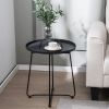 Outdoor Patio Metal Patio End Table with Handle