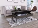 Kaskade Lift Top Coffee Table; Two Legs; Two Shelves -Espresso / Black