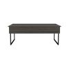 Kaskade Lift Top Coffee Table; Two Legs; Two Shelves -Espresso / Black