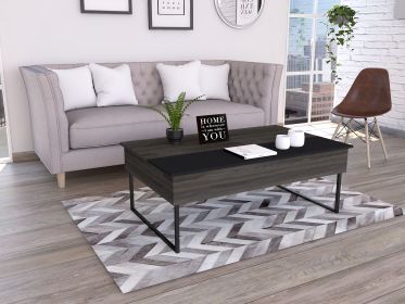 Kaskade Lift Top Coffee Table; Two Legs; Two Shelves -Espresso / Black