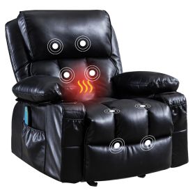 Recliner Chair Heating massage for Living Room with Rocking Function and Side Pocket