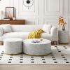 Set of 3 White Marble Pattern Round Coffee Table side Table End Table Set for Living Room Fully Assembled