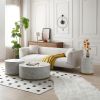 Set of 3 White Marble Pattern Round Coffee Table side Table End Table Set for Living Room Fully Assembled