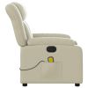 Electric Massage Recliner Chair Cream Faux Leather