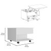 Lift Top Coffee Table Mercuri, Casters, White Finish