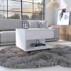 Lift Top Coffee Table Mercuri, Casters, White Finish