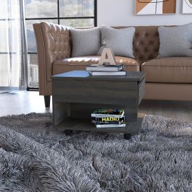 Lift Top Coffee Table Mercuri, Casters, Carbon Espresso Finish (Color: as Pic)